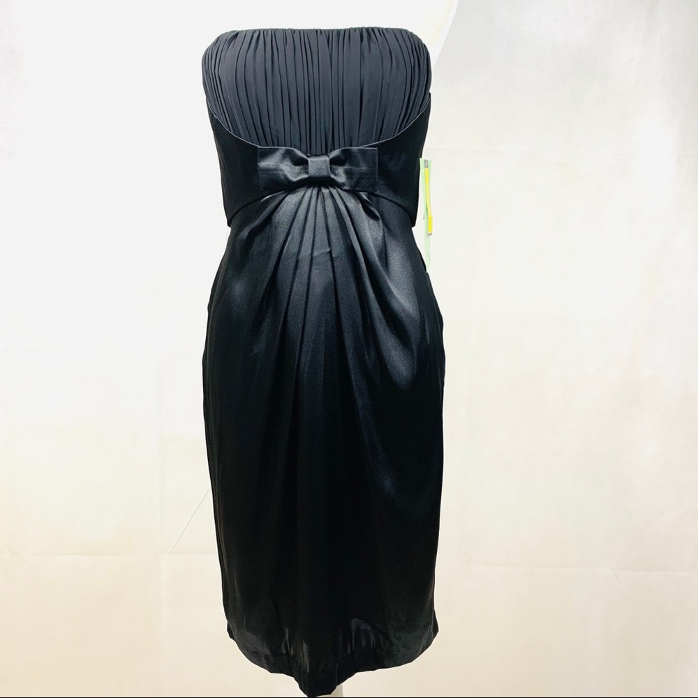 DELARU Black Strapless Evening Dress